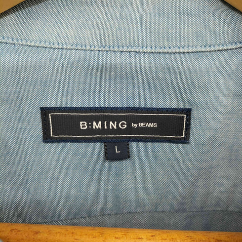 ビーミングバイビームス B:MING by BEAMS リラックスフィット シャンブレー バンドカラー シャツ メンズ JPN:L