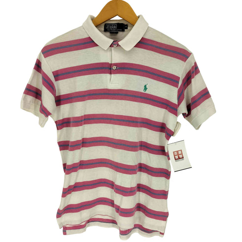 ポロバイラルフローレン Polo by RALPH LAUREN 90~00S USA製 ポニー刺繍 ボーダー ポロシャツ メンズ import:M