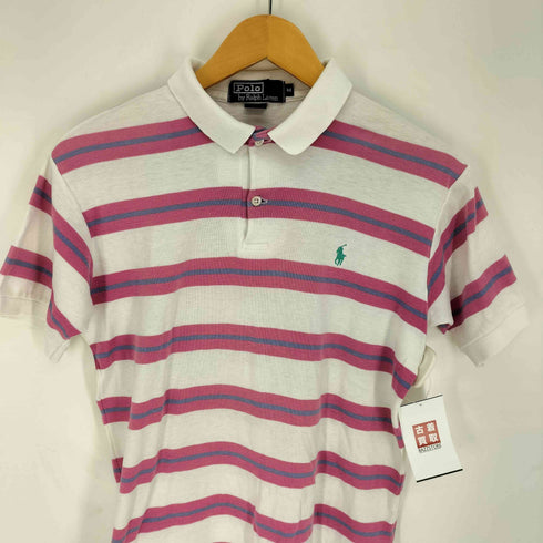 ポロバイラルフローレン Polo by RALPH LAUREN 90~00S USA製 ポニー刺繍 ボーダー ポロシャツ メンズ import:M
