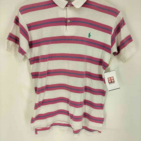 ポロバイラルフローレン Polo by RALPH LAUREN 90~00S USA製 ポニー刺繍 ボーダー ポロシャツ メンズ import:M