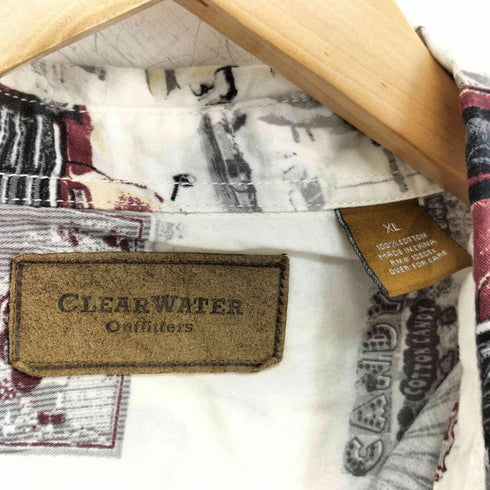clear water 総柄 S/S ボタンダウンシャツ メンズ XL