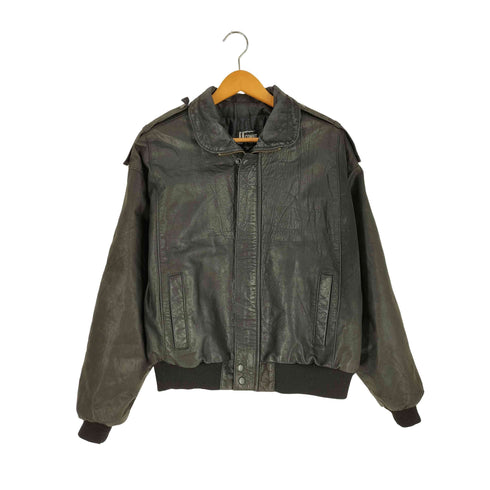 COMINT 80S アルゼンチン製 丸襟 ボックス レザーブルゾン メンズ import:M