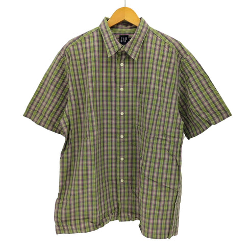 ギャップ Gap 00S OLD チェック レギュラーカラー S/S シャツ メンズ import:L