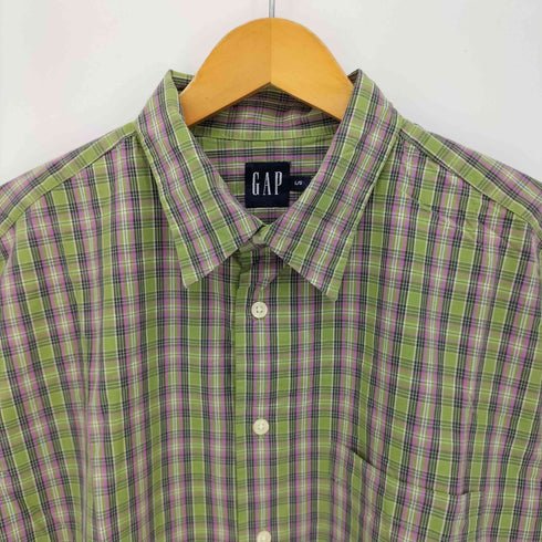 ギャップ Gap 00S OLD チェック レギュラーカラー S/S シャツ メンズ import:L