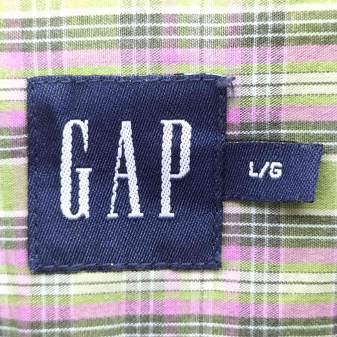 ギャップ Gap 00S OLD チェック レギュラーカラー S/S シャツ メンズ import:L