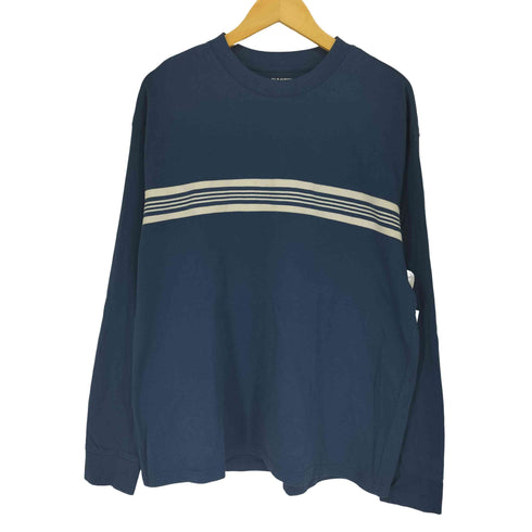 オールドネイビー OLD NAVY HEAVY WEIGHT センターボーダーライン L/Sカットソー メンズ L