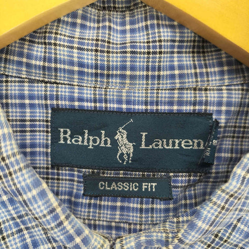ラルフローレン RALPH LAUREN CLASSIC FIT ポニー刺繍チェック柄BDシャツ メンズ L