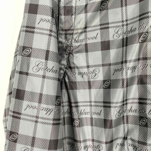 GOTCHA ロゴ 刺繍 モノグラム チェック デタッチャブル スリーブ 2WAY フーデッド フルジップ 中綿 ジャケット Y2K メンズ JPN:L