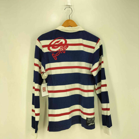 GOTCHA ロゴ ナンバリング 刺繍 ボーダー ラガー L/S ポロシャツ Y2K メンズ JPN:M