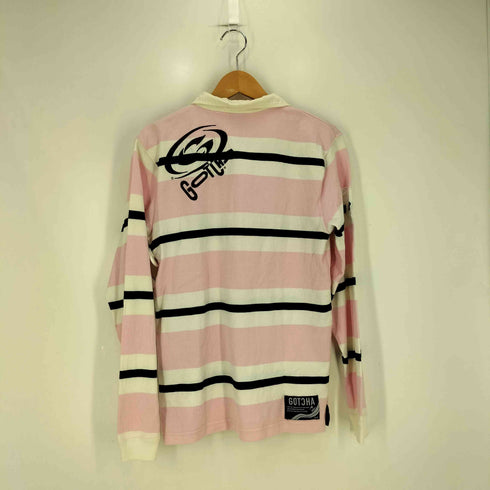 GOTCHA ロゴ ナンバリング 刺繍 ボーダー ラガー L/S ポロシャツ Y2K メンズ JPN:M