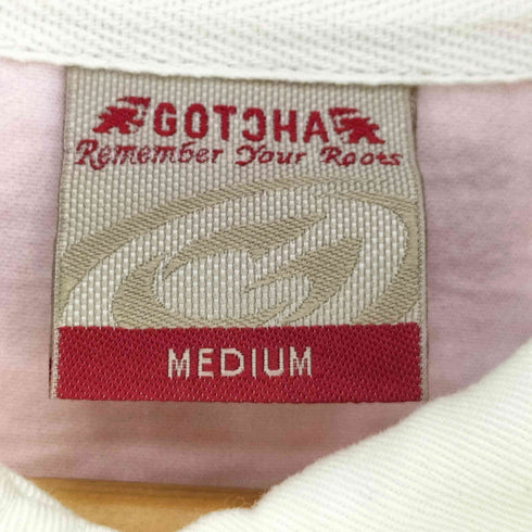 GOTCHA ロゴ ナンバリング 刺繍 ボーダー ラガー L/S ポロシャツ Y2K メンズ JPN:M