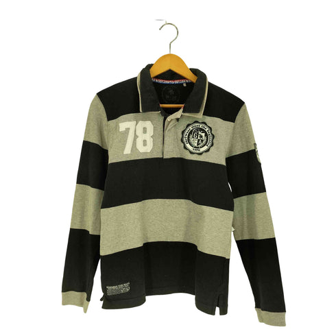 GOTCHA エンブレム ナンバリング ワッペン ボーダー 2重襟L/S ポロシャツ Y2K メンズ JPN:M