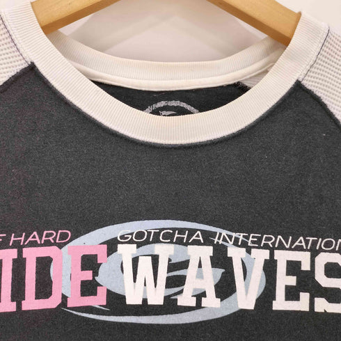 GOTCHA RIDE WAVES 両面プリント サーマル スリーブ ラグラン カットソー Y2K メンズ JPN:L