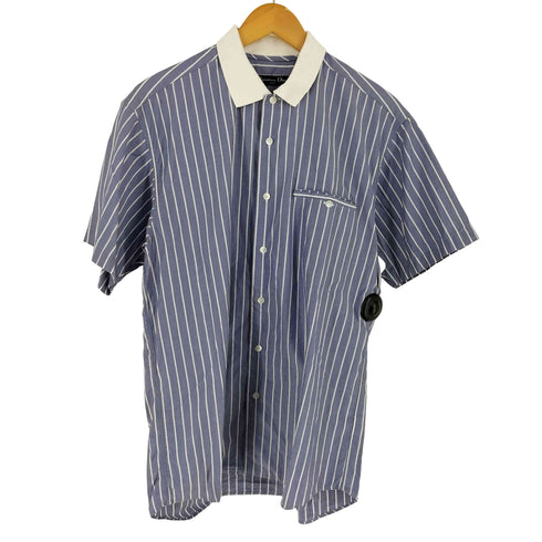 クリスチャンディオール Christian Dior 90s リブ襟 ストライプ S/S シャツ メンズ M