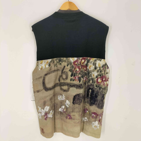 オールモストブラック ALMOSTBLACK 24SS CREW NECK NO SLEEVE PATCHED T レディース 1