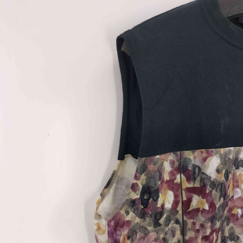 オールモストブラック ALMOSTBLACK 24SS CREW NECK NO SLEEVE PATCHED T レディース 1