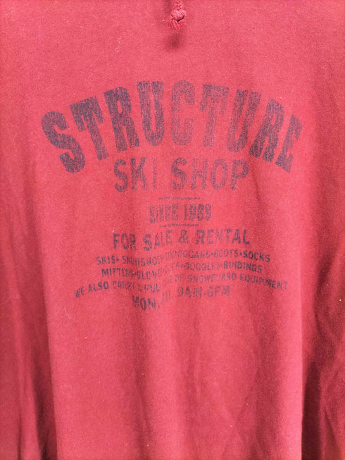STRUCTURE USA製 フロントプリントカットソーフーディー メンズ L