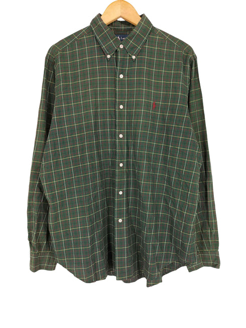 ラルフローレン RALPH LAUREN CLASSIC FIT ポニー刺繍チェック柄BDシャツ メンズ L