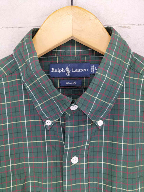 ラルフローレン RALPH LAUREN CLASSIC FIT ポニー刺繍チェック柄BDシャツ メンズ L