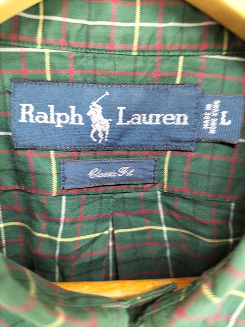 ラルフローレン RALPH LAUREN CLASSIC FIT ポニー刺繍チェック柄BDシャツ メンズ L