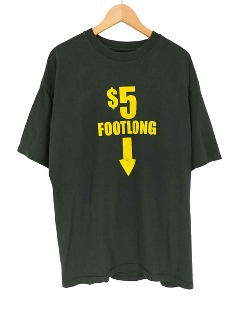 $5 フロントプリントクルーネックTシャツ メンズ 2X