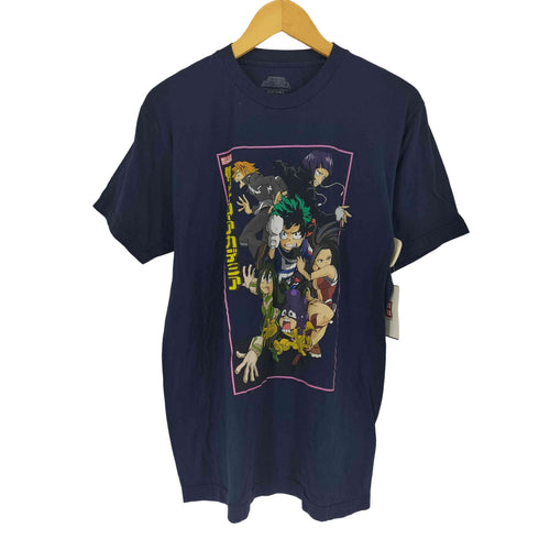 フロントアニメプリントクルーネックTシャツ メンズ L