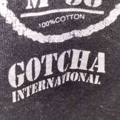 GOTCHA LIFE IS SURF 両面 ラメ プリント サーマル スリーブ ラグラン Tシャツ Y2K メンズ JPN:M