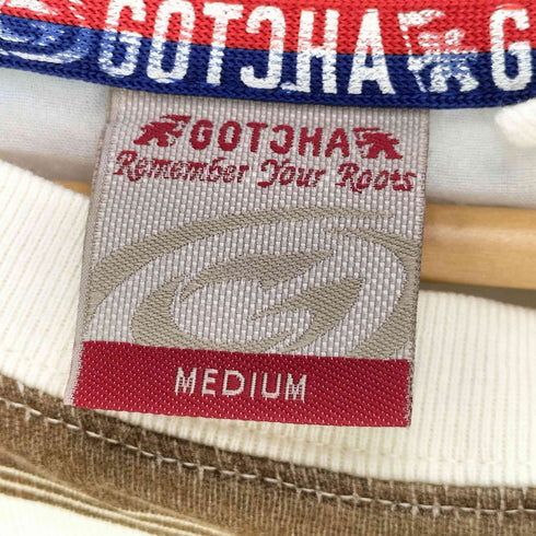 GOTCHA ロゴ 刺繍 ボーダー L/S Tシャツ Y2K メンズ JPN:M
