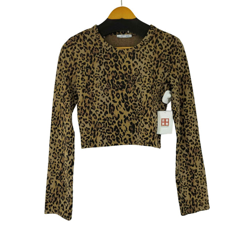 ザラ ZARA クロップド レオパード カットソー レディース US S