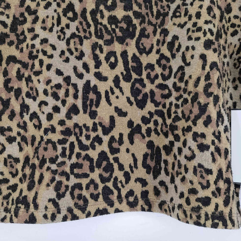 ザラ ZARA クロップド レオパード カットソー レディース US S