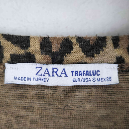 ザラ ZARA クロップド レオパード カットソー レディース US S