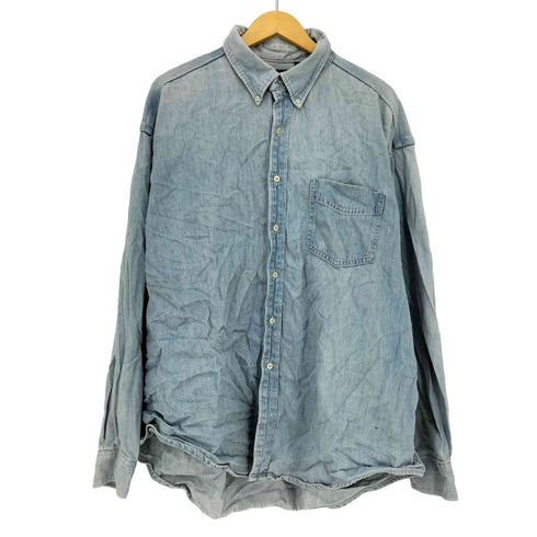 ギャップデニム GAP DENIM 90s カナダ製 シングルポケット L/S ボタンダウン デニムシャツ メンズ XXL