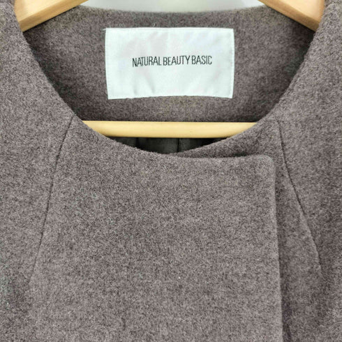 ナチュラルビューティーベーシック NATURAL BEAUTY BASIC フェイクファースリーブノーカラーコート レディース JPN:S