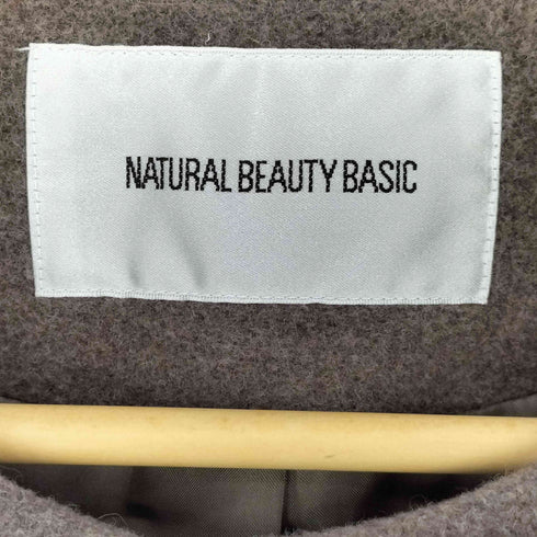 ナチュラルビューティーベーシック NATURAL BEAUTY BASIC フェイクファースリーブノーカラーコート レディース JPN:S