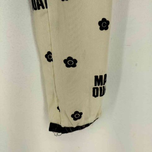 マリークワント MARY QUANT フロッキープリント ロゴ シアー トップス レディース FREE