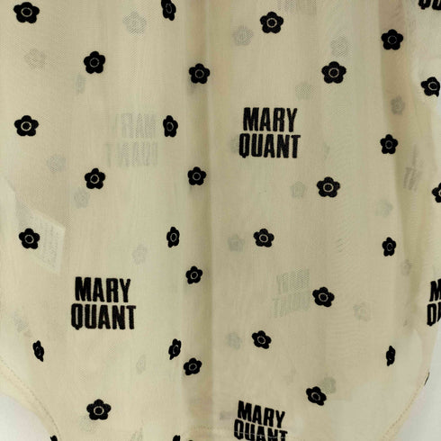 マリークワント MARY QUANT フロッキープリント ロゴ シアー トップス レディース FREE