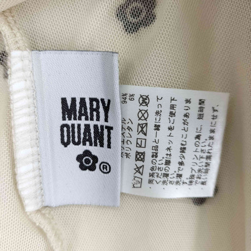 マリークワント MARY QUANT フロッキープリント ロゴ シアー トップス レディース FREE