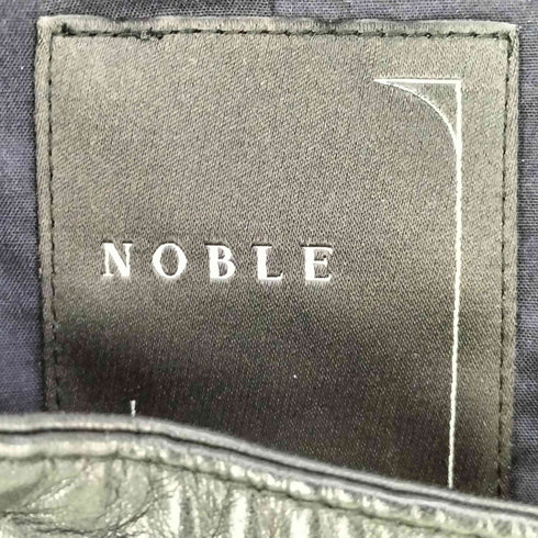 ノーブル Noble ラムレザー ノーカラー ダブルライダースジャケット レディース JPN:36