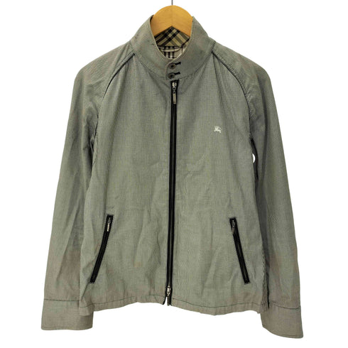 バーバリーブラックレーベル BURBERRY BLACK LABEL Houndstooth Harrington Jacket ホースロゴ刺繍 裏地 ノバチェック 千鳥格子 ハウンドトゥース ハリントン ジャケット スウィングトップ ブルゾン メンズ import:M