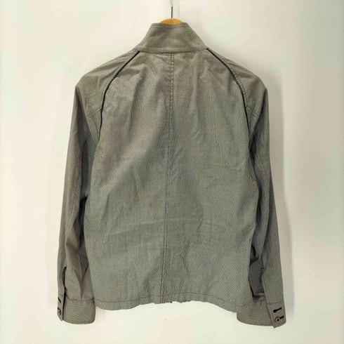 バーバリーブラックレーベル BURBERRY BLACK LABEL Houndstooth Harrington Jacket ホースロゴ刺繍 裏地 ノバチェック 千鳥格子 ハウンドトゥース ハリントン ジャケット スウィングトップ ブルゾン メンズ import:M