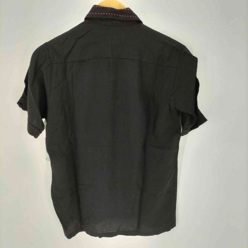 推定60-70s California Royal レッドステッチ 襟芯 ボックスシルエット オープンカラー 半袖 シャツ メンズ import:S