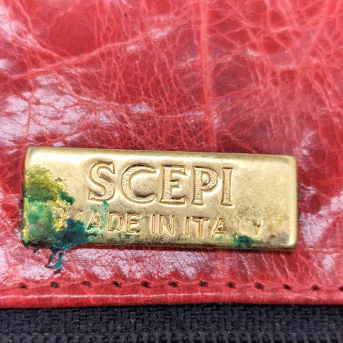 SCEPI イタリア製 クロコ レザークラッチバッグ レディース