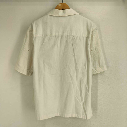 ザラ ZARA カットワーク S/S オープンカラー シャツ メンズ import:S