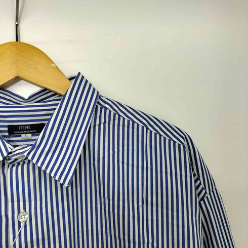 アイテムズアーバンリサーチ ITEMS URBAN RESEARCH 起毛ストライプ オーバーサイズシャツ メンズ JPN:L