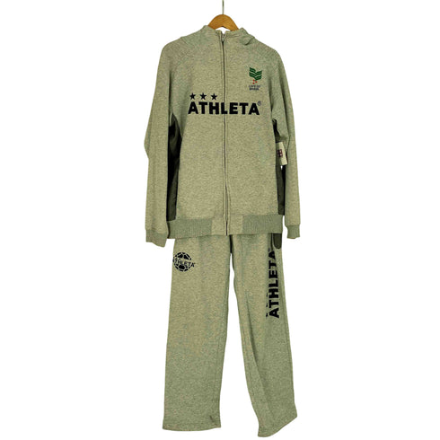 アスレタ ATHLETA ロゴプリント ナイロン切替 ジップアップパーカー スウェットパンツ セットアップ メンズ O