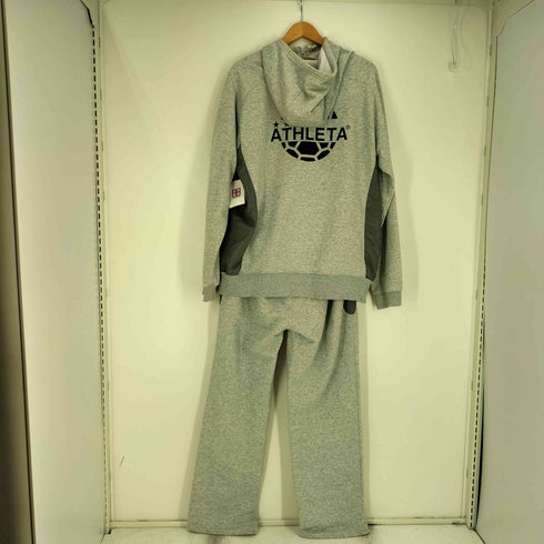 アスレタ ATHLETA ロゴプリント ナイロン切替 ジップアップパーカー スウェットパンツ セットアップ メンズ O
