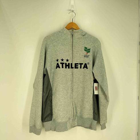 アスレタ ATHLETA ロゴプリント ナイロン切替 ジップアップパーカー スウェットパンツ セットアップ メンズ O