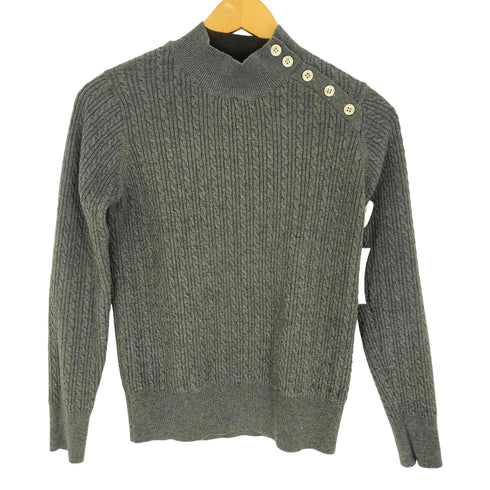 ナチュラルビューティーベーシック NATURAL BEAUTY BASIC 23AW ショルダーボタンケーブルニット レディース FREE