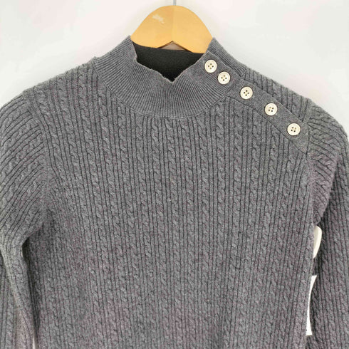 ナチュラルビューティーベーシック NATURAL BEAUTY BASIC 23AW ショルダーボタンケーブルニット レディース FREE