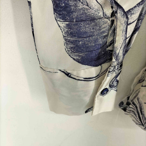 ザラ ZARA リボン付 フラワープリントサテンシャツ レディース import:XS